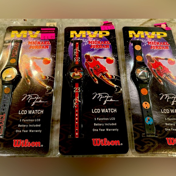 1990s (3) Brand New Vintage Michael Jordan LCD Watches